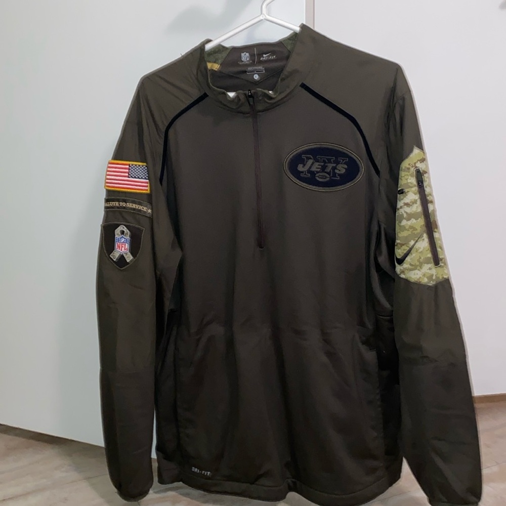 Used NFL Jets Salute to Service Performance Jacket Large Green